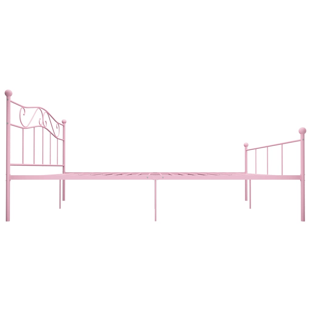Estrutura de cama 200x200 cm metal rosa
