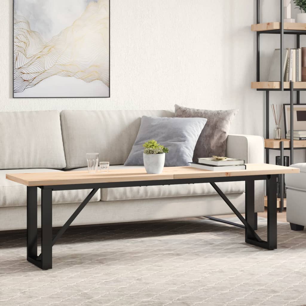 Mesa de centro estrutura em o 160x40x45,5cm pinho/aço