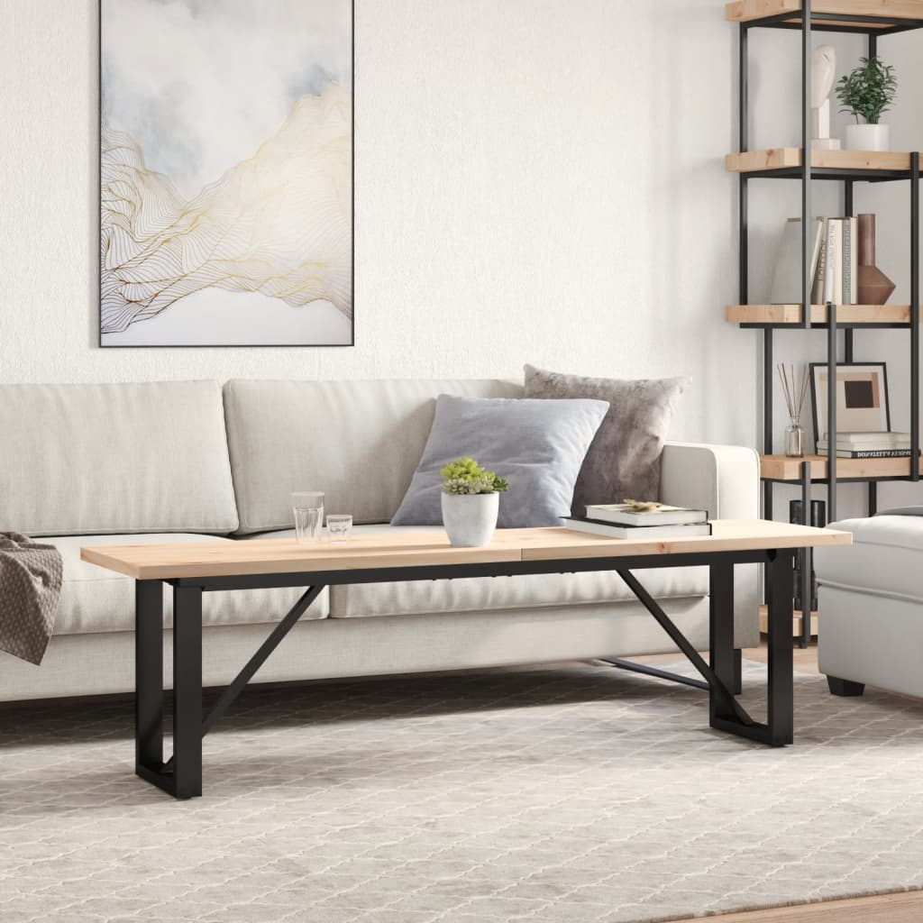 Mesa de centro estrutura em o 160x40x45,5cm pinho/aço
