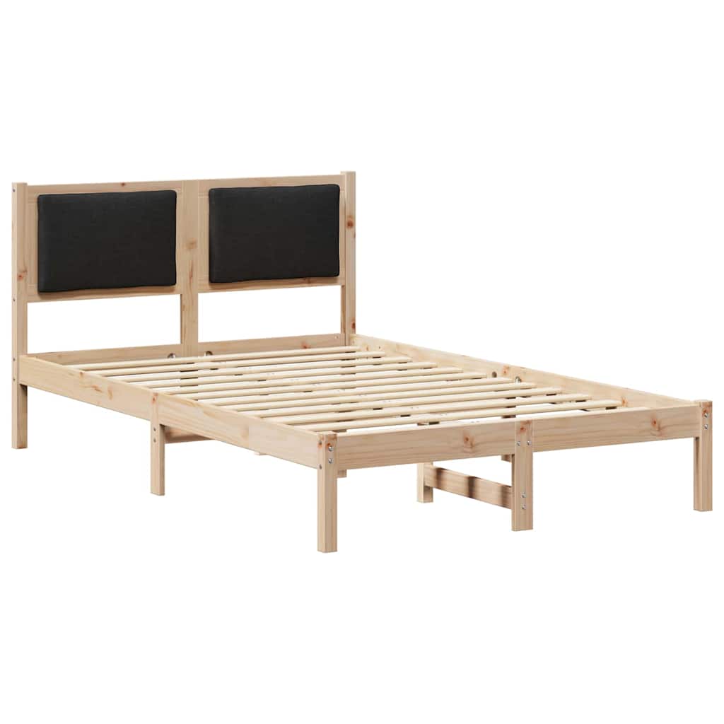 Estrutura da cama preto 120 x 190 cm madeira de pinheiro sólida
