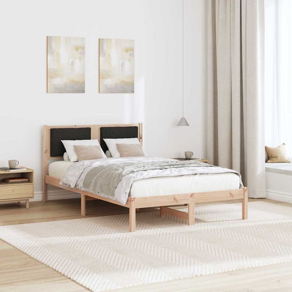 Estrutura da cama preto 120 x 190 cm madeira de pinheiro sólida