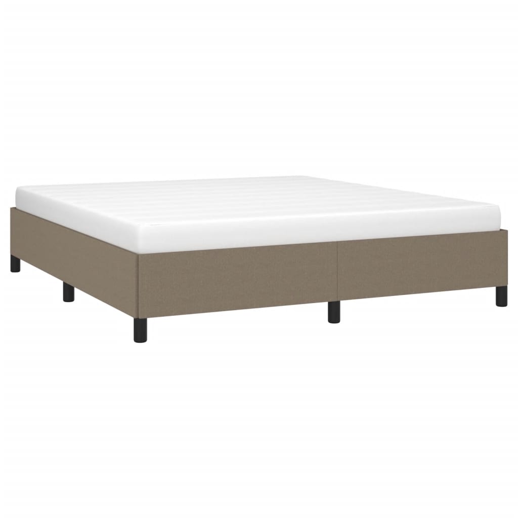Cama sem colchão 160x200 cm tecido castanho-acinzentado
