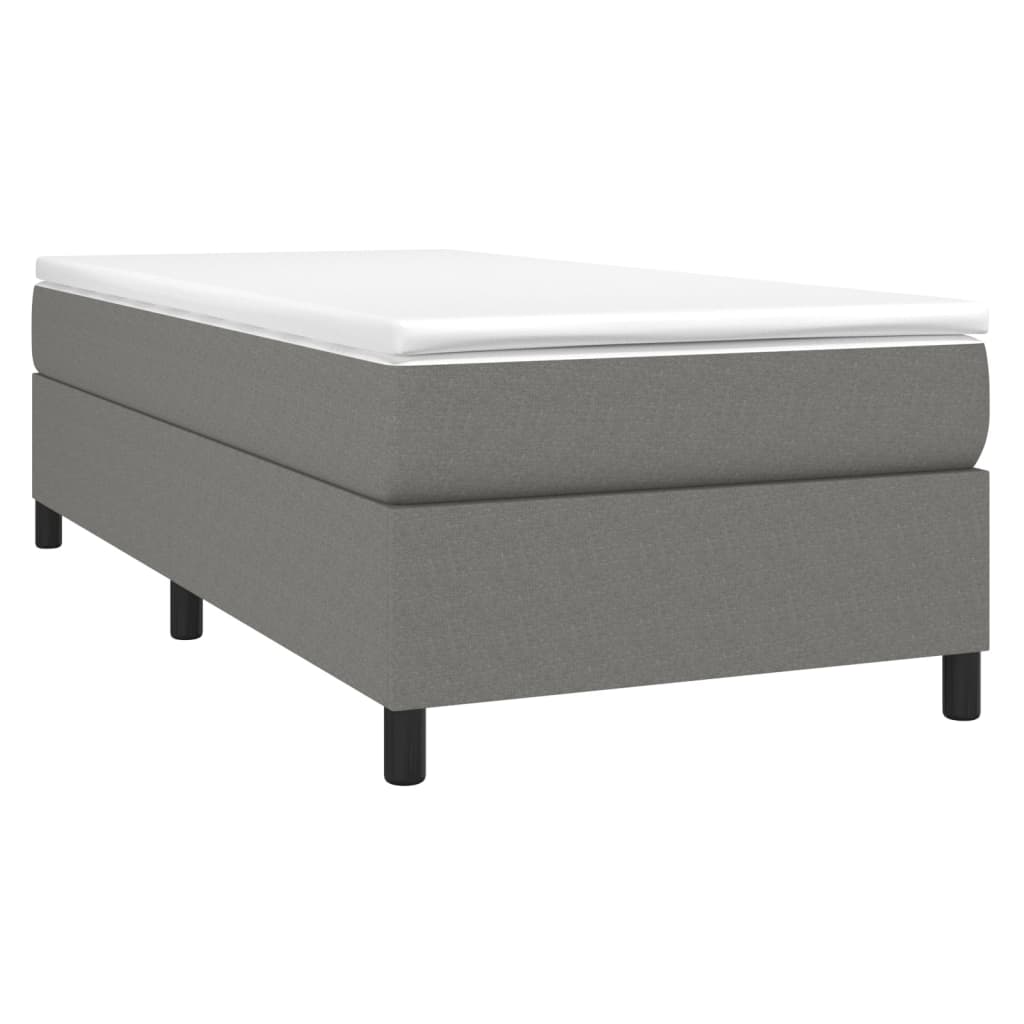 Cama com molas/colchão 90x190 cm tecido cinza-escuro