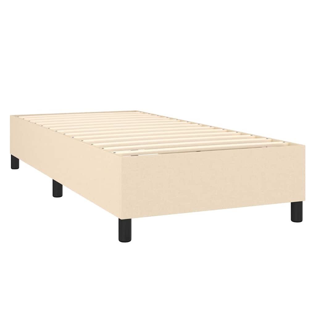 Estrutura de cama com molas 90x190 cm tecido creme