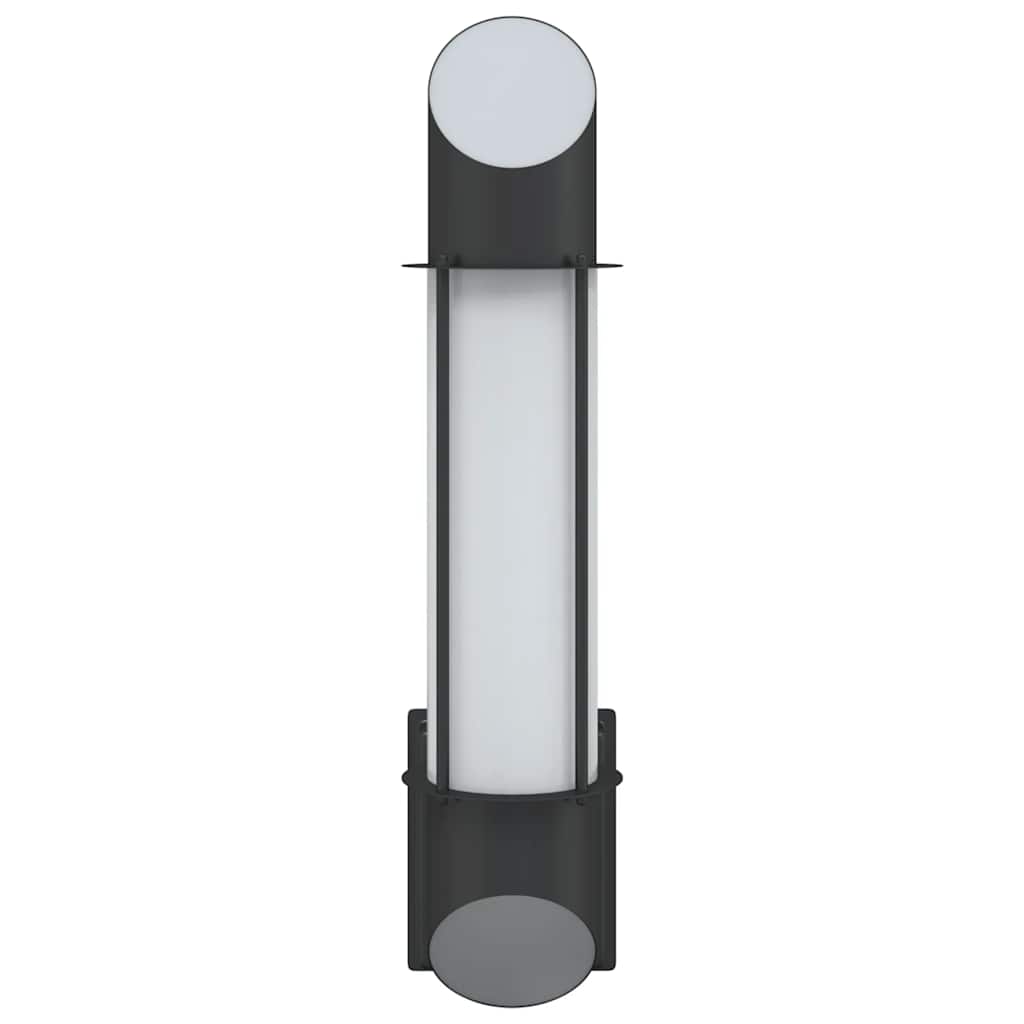 Candeeiros de parede p/ exterior 2 pcs aço inoxidável preto