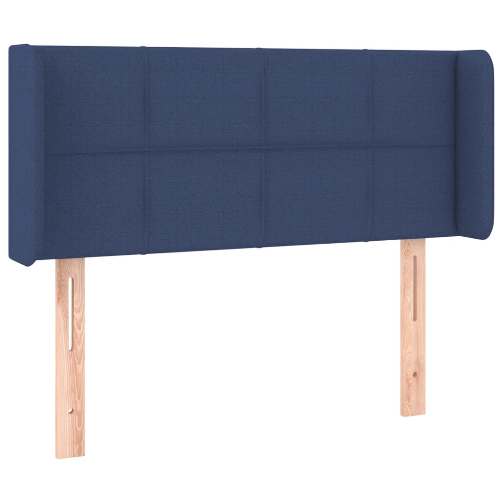 Cabeceira de cama c/ luzes LED tecido 93x16x78/88 cm azul