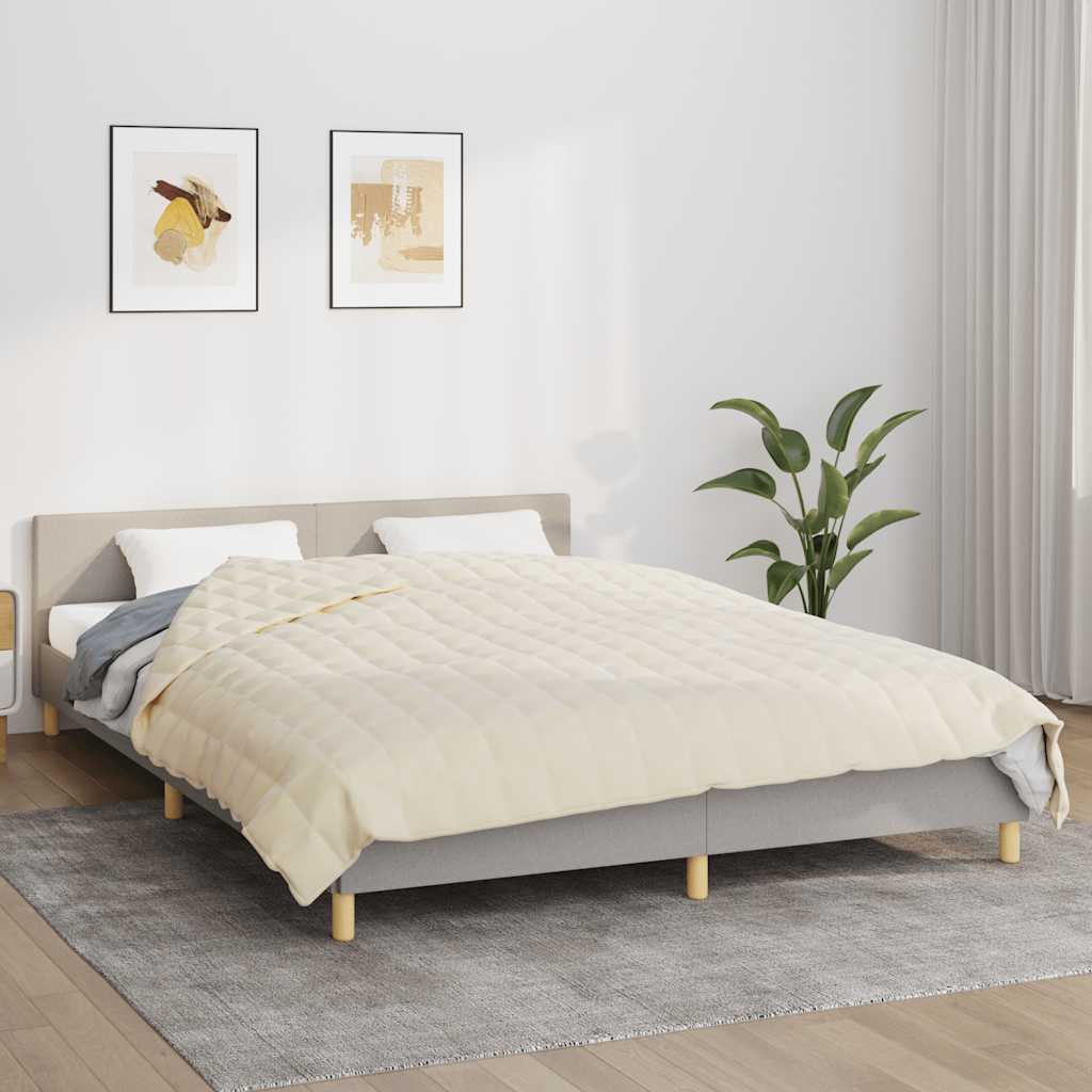 Manta pesada 13 kg 200x200 cm tecido creme-claro