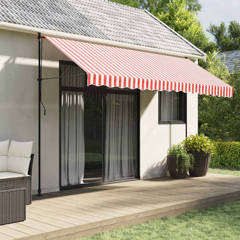 Tecido de substituição para toldo vermelho e branco 400x350 cm poliéster