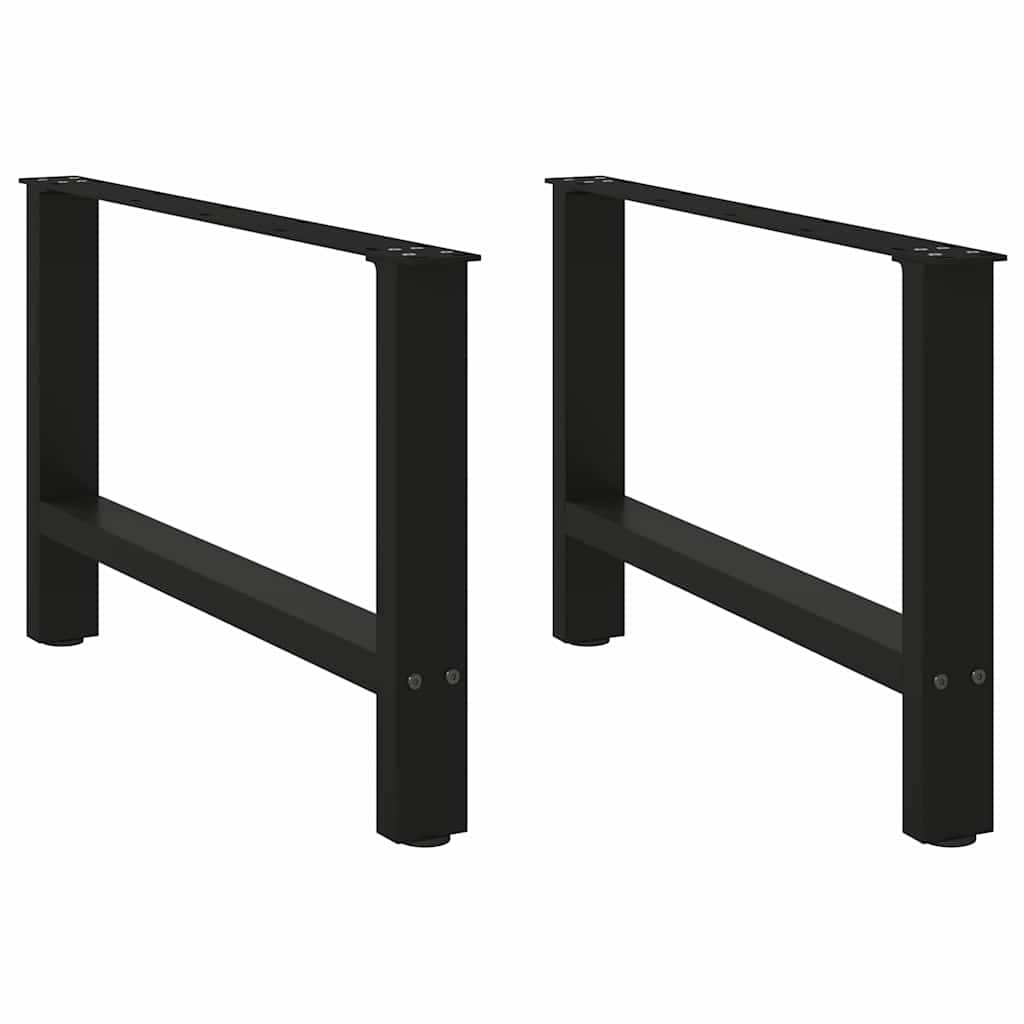 Pés para mesa de centro pretos 2 peças 70x(42-43) cm aço