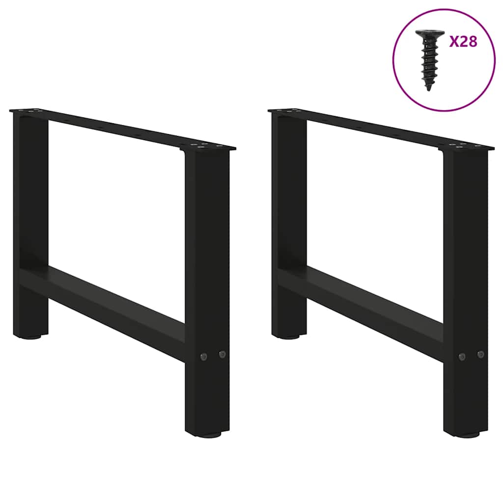 Pés para mesa de centro pretos 2 peças 70x(42-43) cm aço