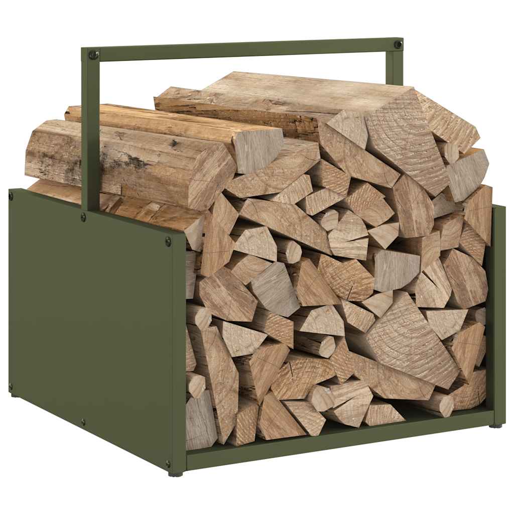 Suporte para lenha aço laminado a frio verde azeitona
