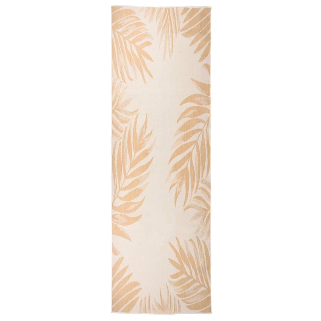 Tapete de tecido plano para exterior 80x250 cm padrão folhas