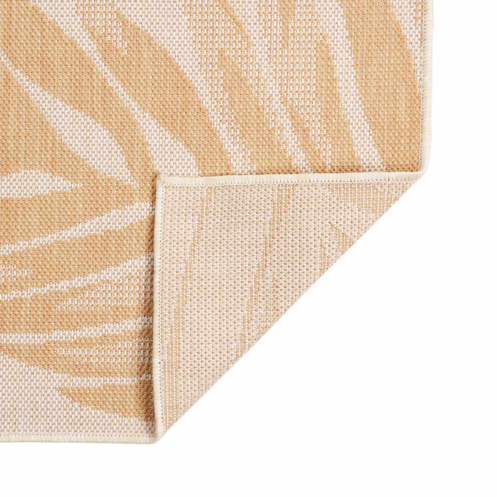 Tapete de tecido plano para exterior 80x250 cm padrão folhas