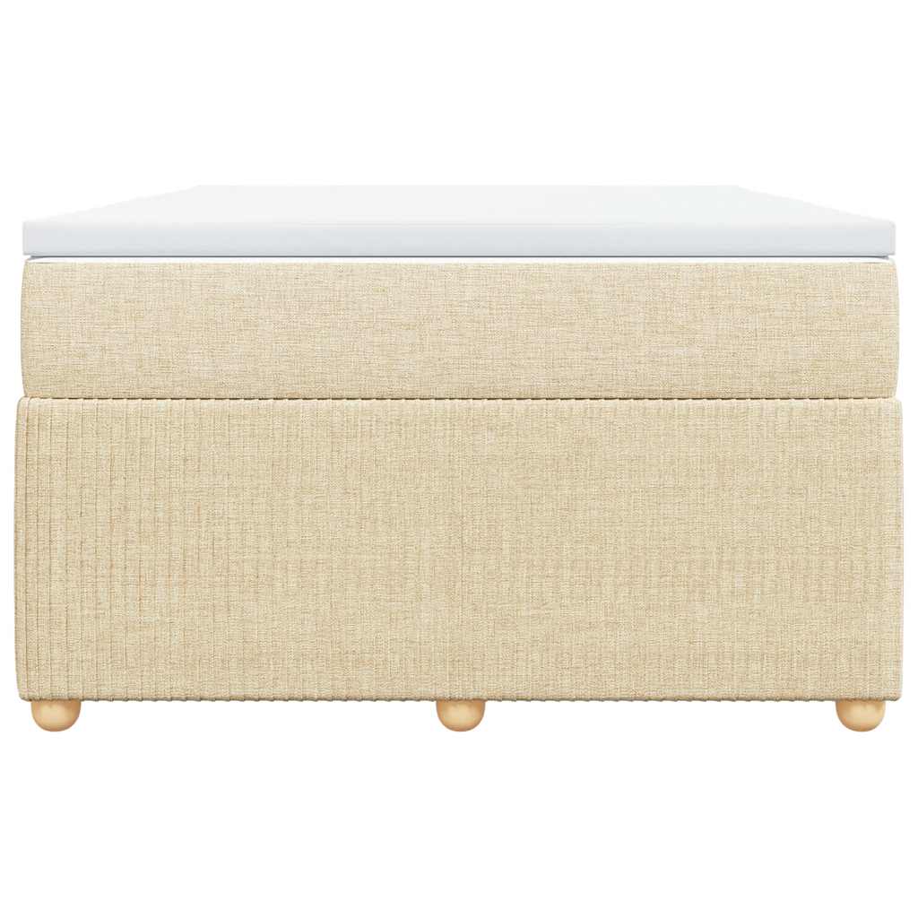 Cama boxspring com colchão 120x190 cm tecido cor creme