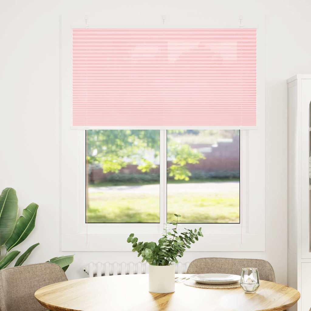 Rosa plissada cega 110x150 cm largura tecido 109,4cm poliéster