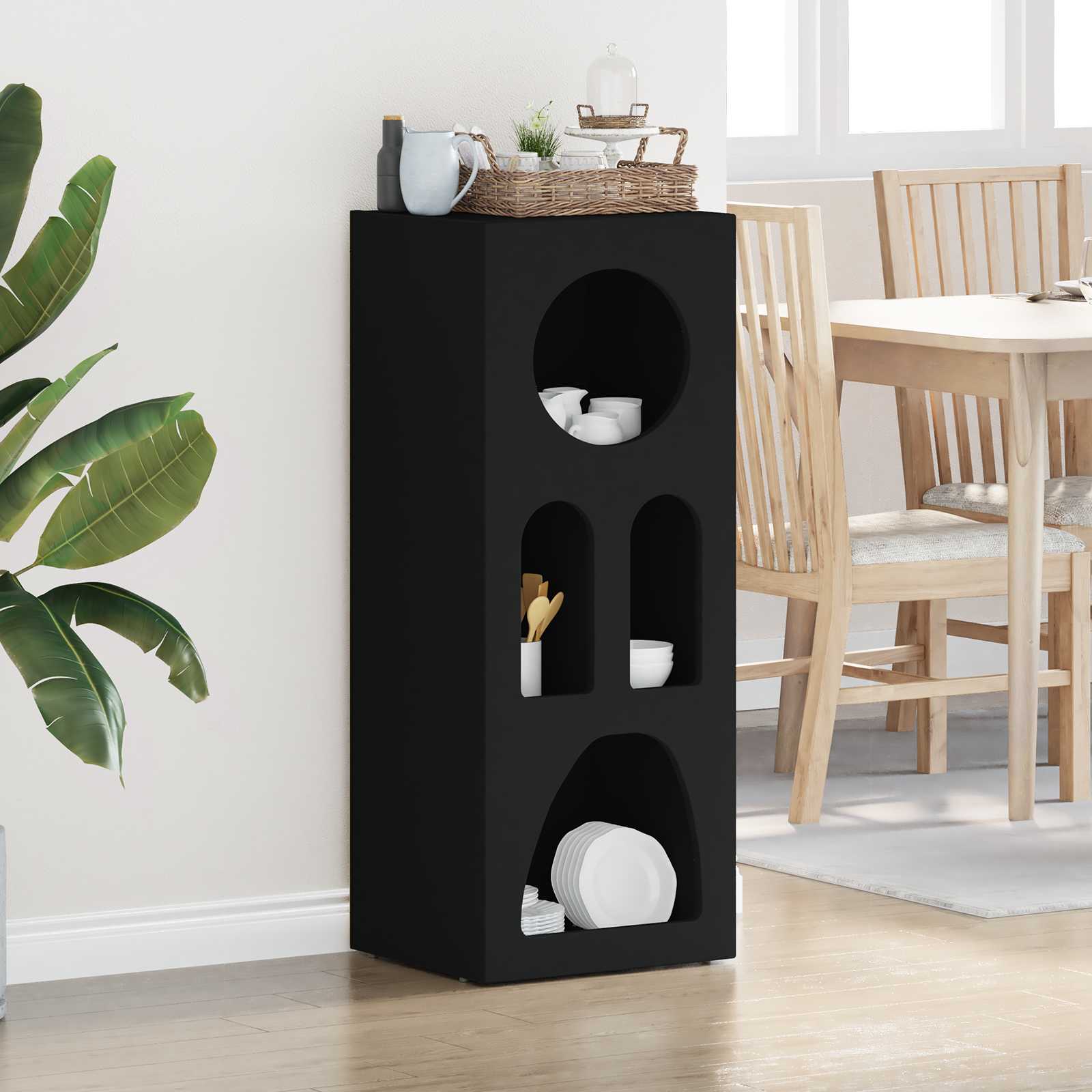 Buffet elst preto 40 x 35 x 100,5 cm derivados de madeira