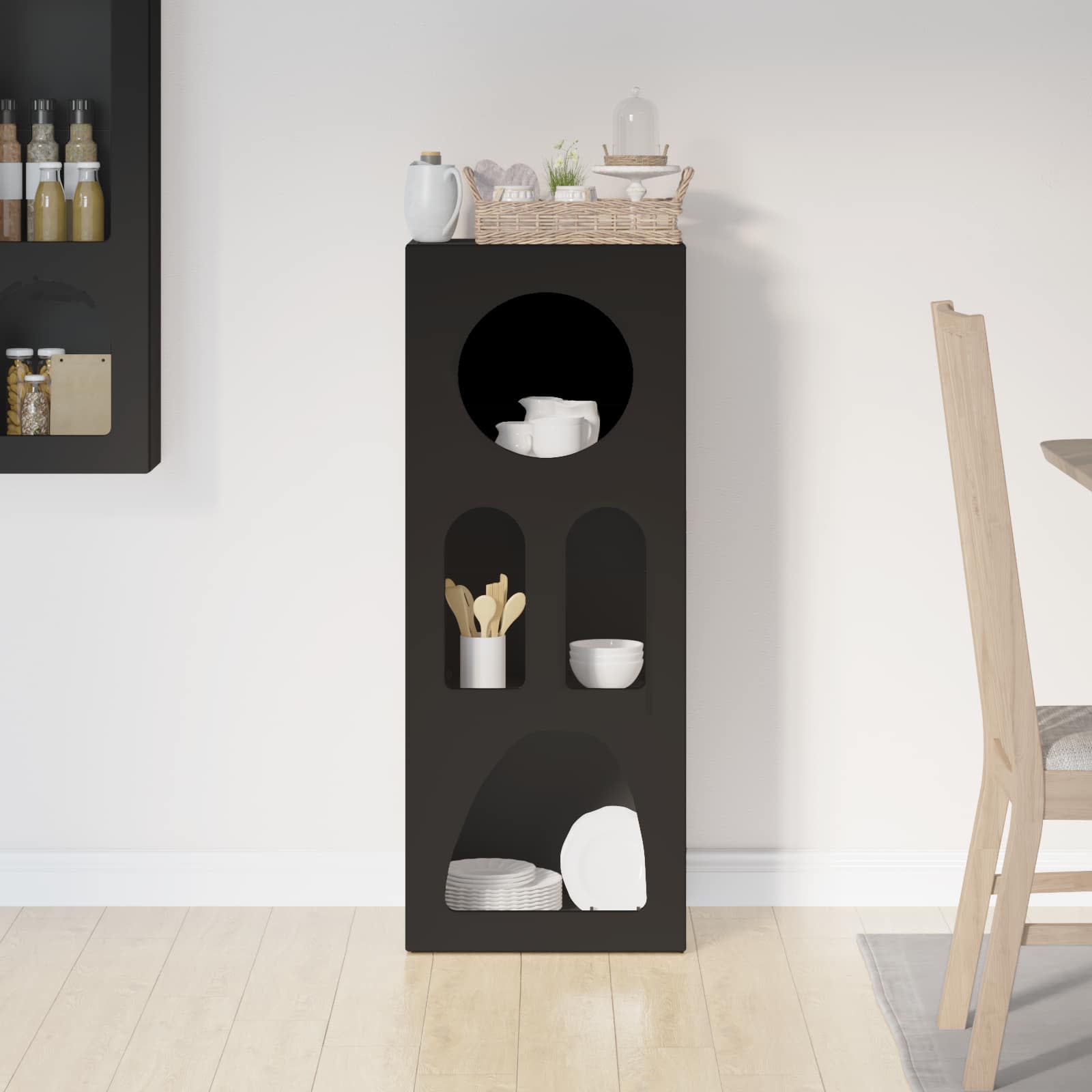 Buffet elst preto 40 x 35 x 100,5 cm derivados de madeira
