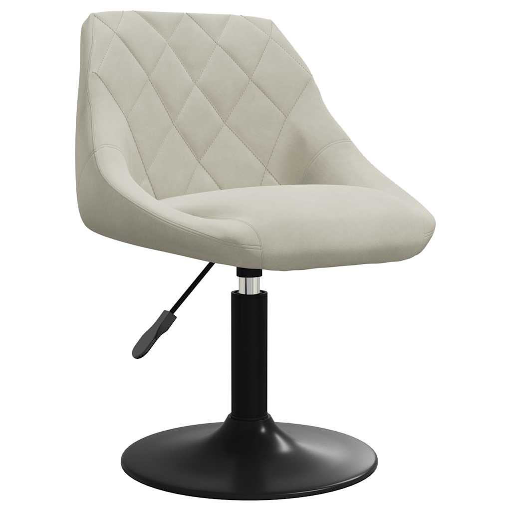 Cadeiras de jantar giratórias 2 pcs veludo cor creme