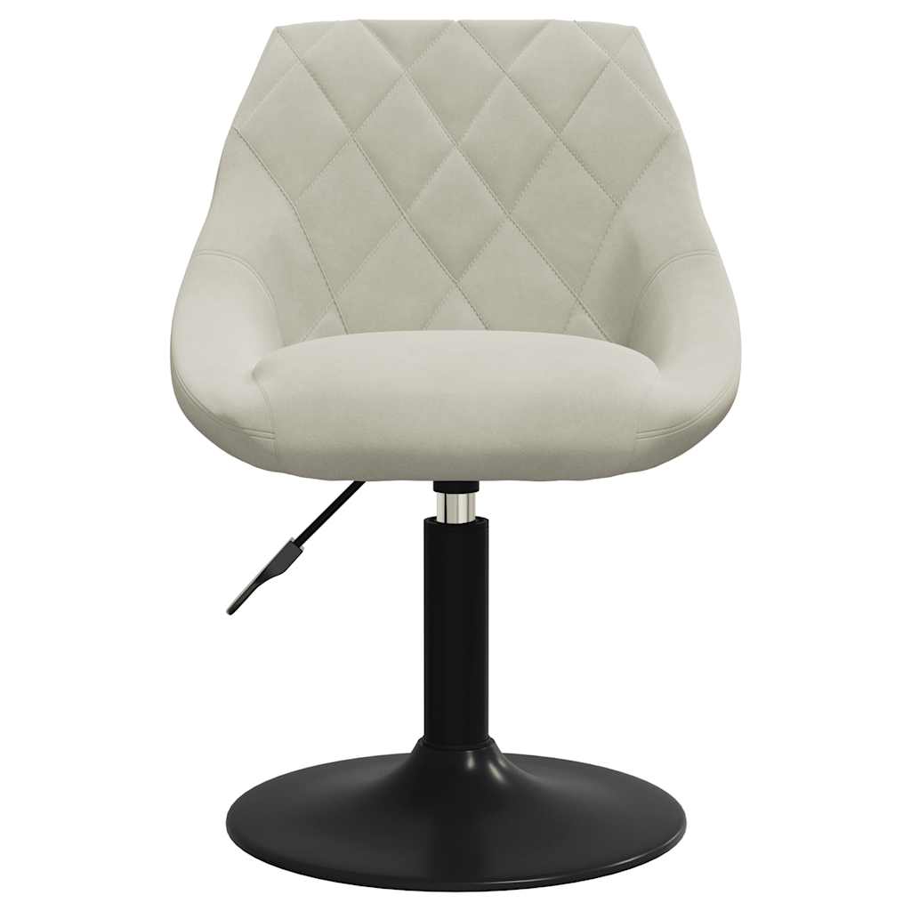 Cadeiras de jantar giratórias 2 pcs veludo cor creme