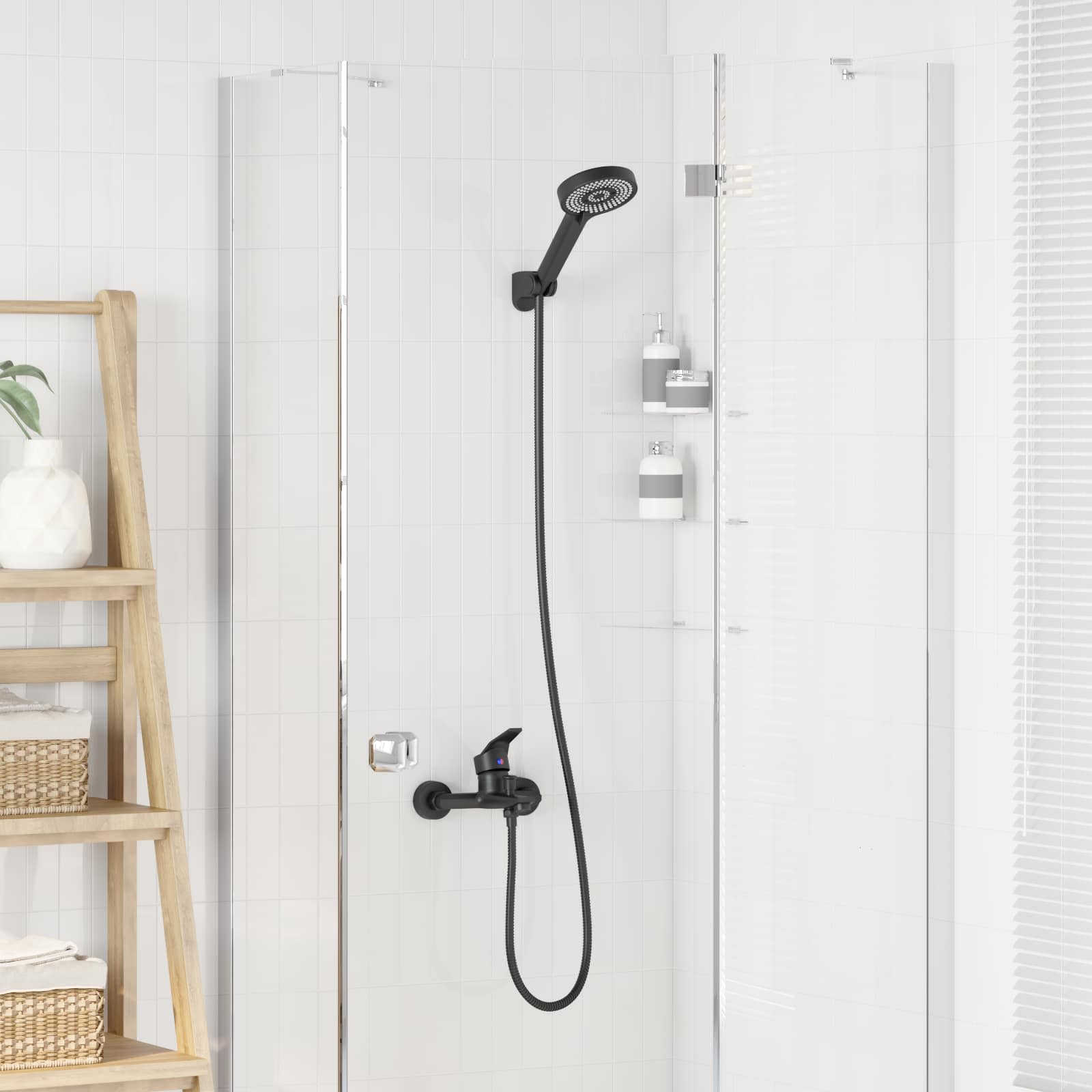 Conjunto de cabeça de chuveiro preto g 1 / 2 polegadas