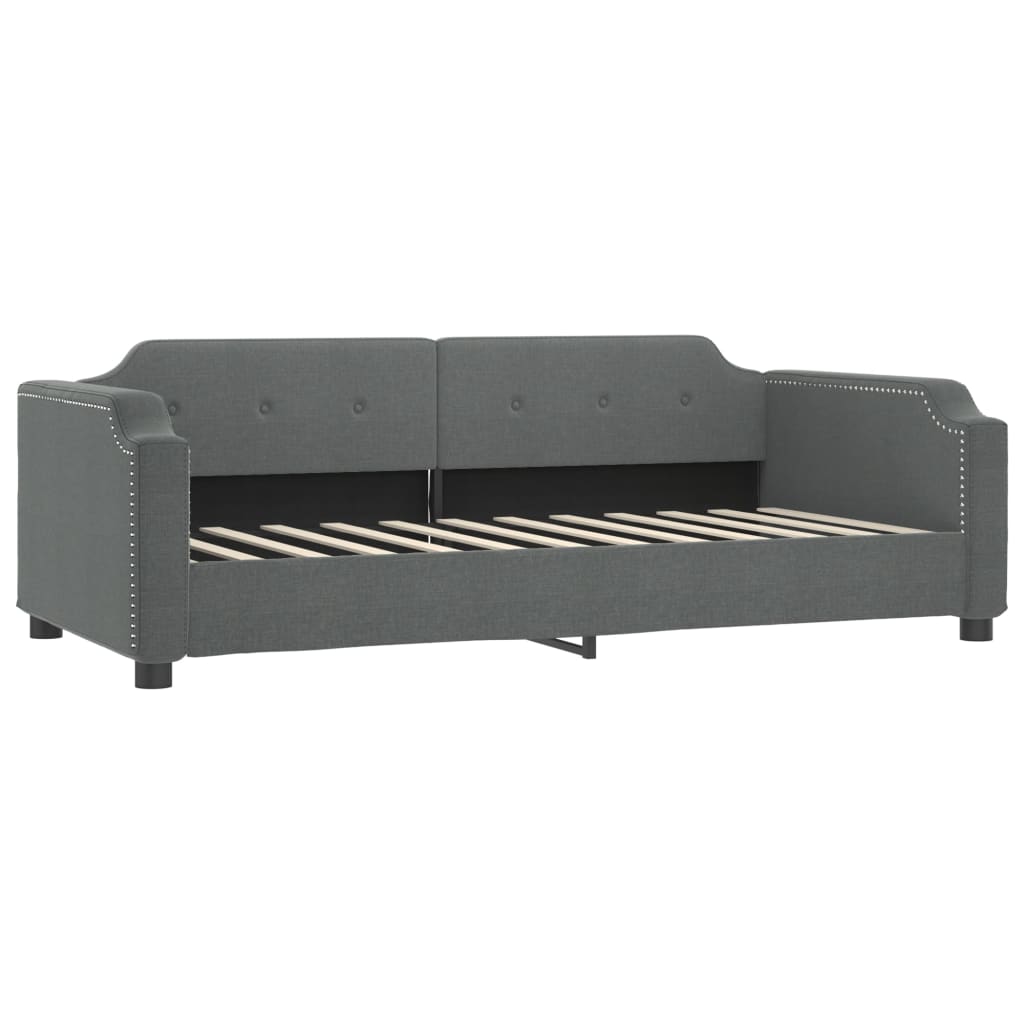 Sofá-cama c/ gavetão/colchões 100x200cm tecido cinzento-escuro