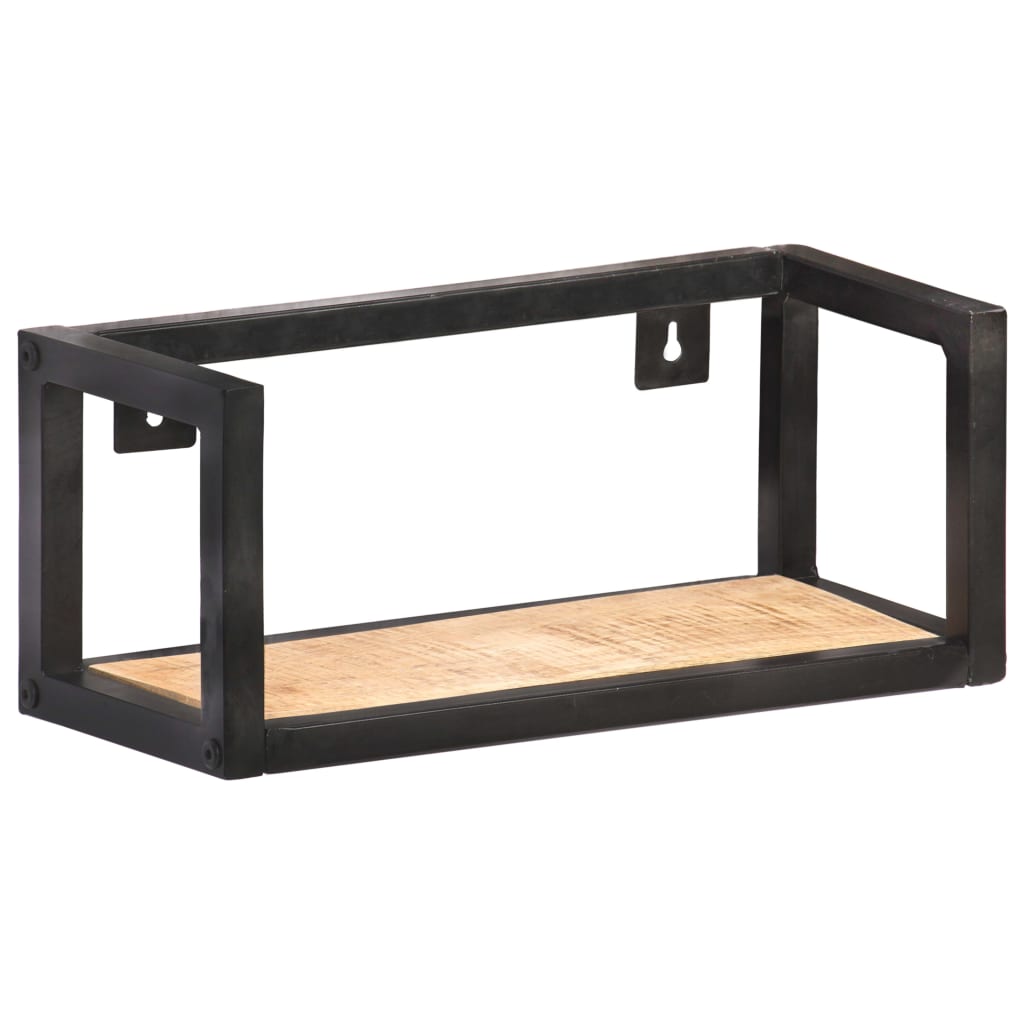 Prateleiras de parede 2 pcs 40 cm madeira de mangueira áspera