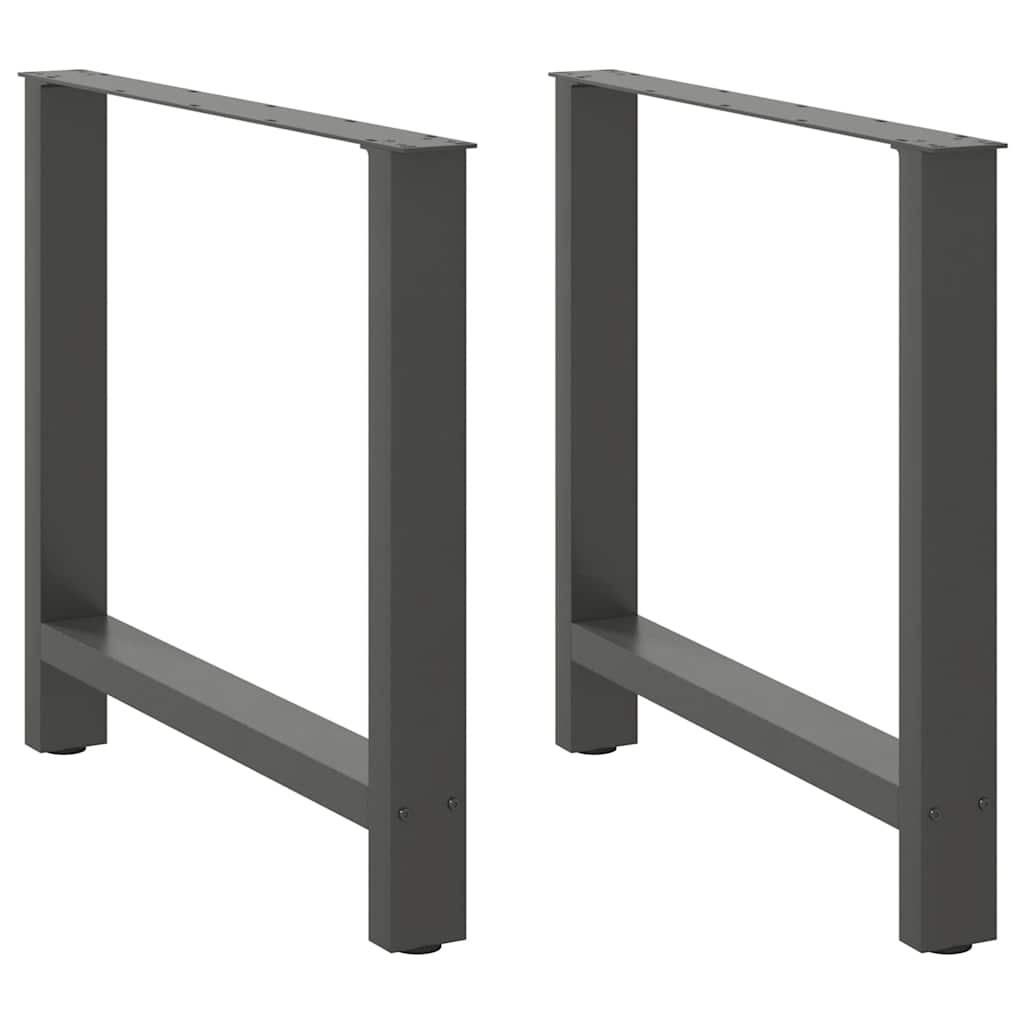 Pés para mesa de jantar antracite 2 peças 80x(72-73) cm aço