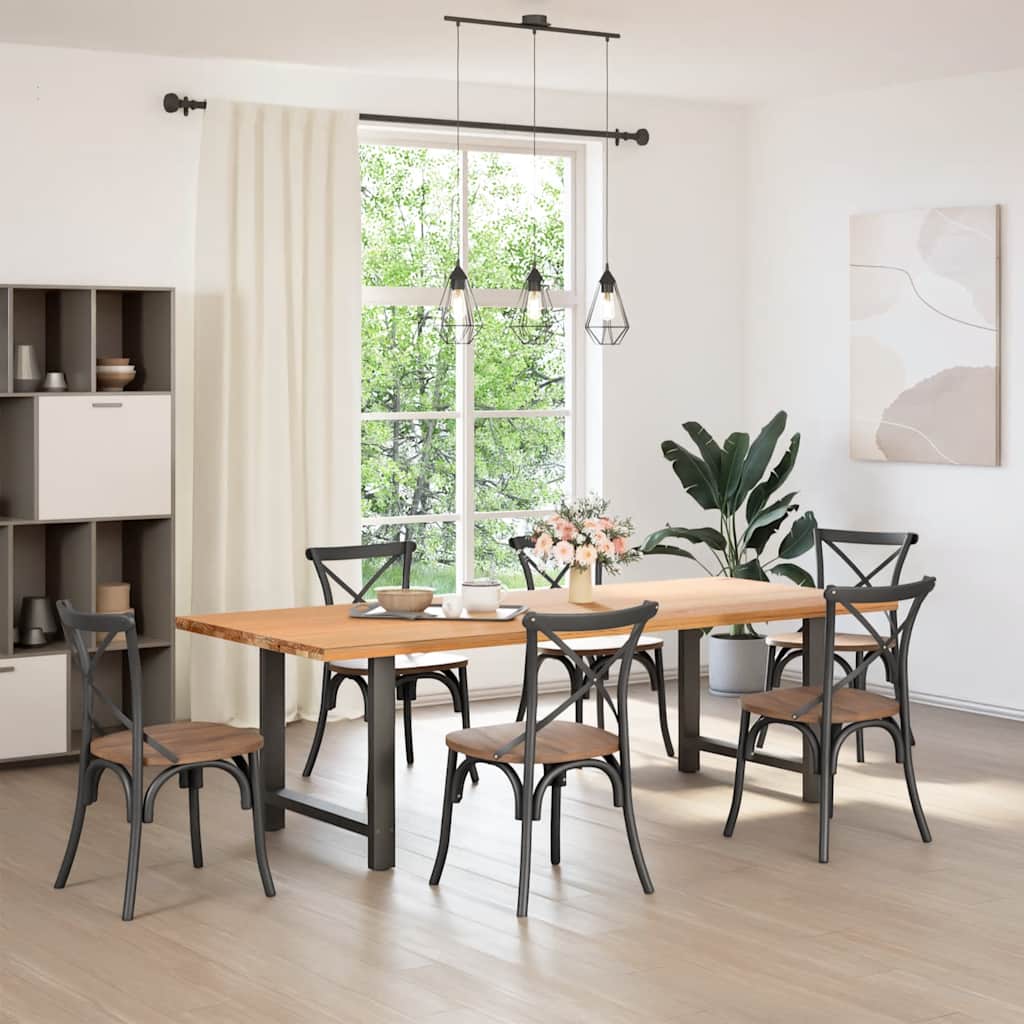 Pés para mesa de jantar antracite 2 peças 80x(72-73) cm aço