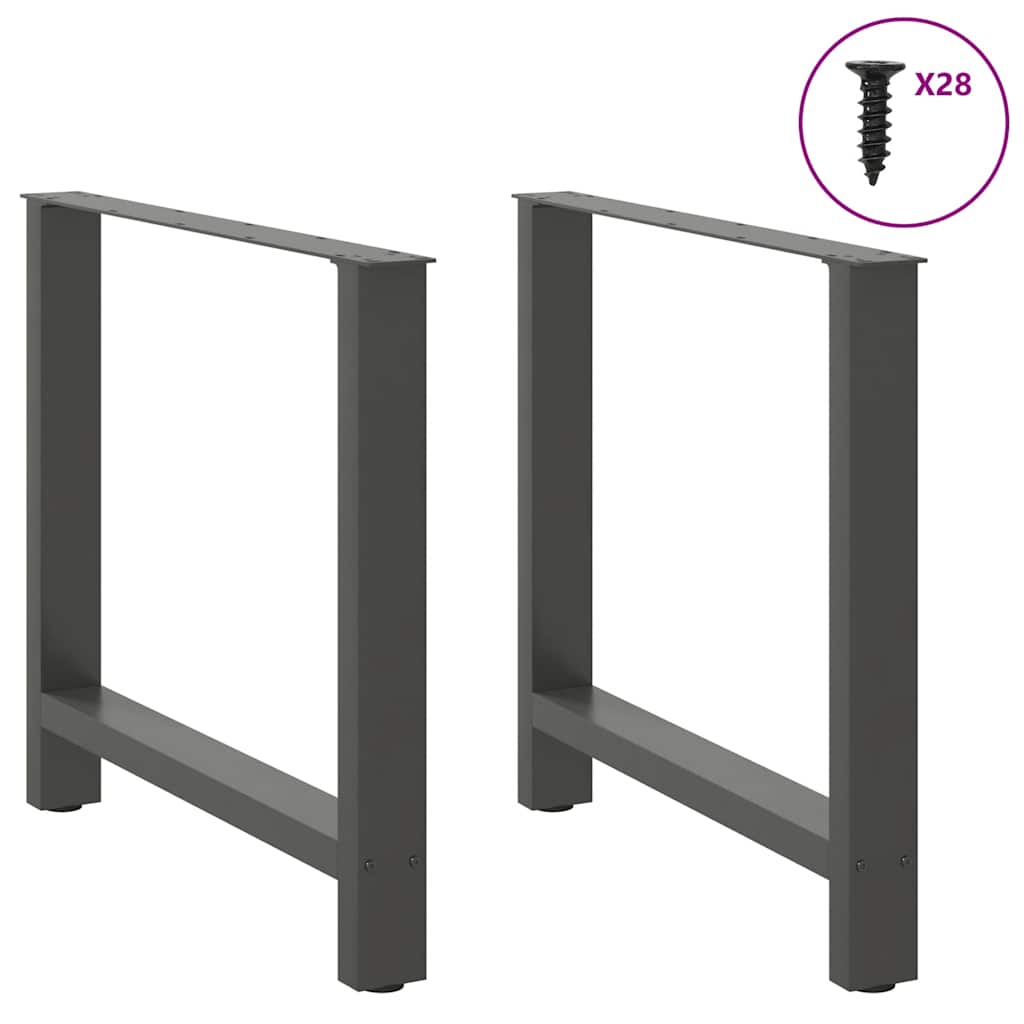 Pés para mesa de jantar antracite 2 peças 80x(72-73) cm aço