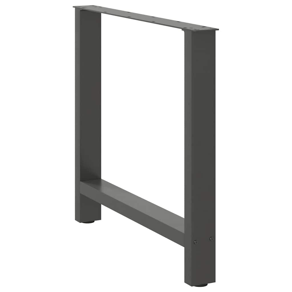Pés para mesa de jantar antracite 2 peças 80x(72-73) cm aço
