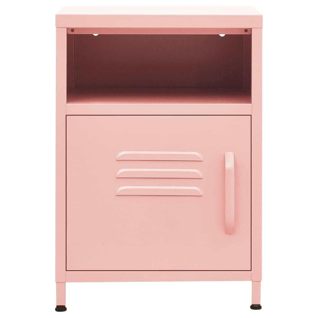 Mesa de cabeceira 35x35x51 cm aço rosa
