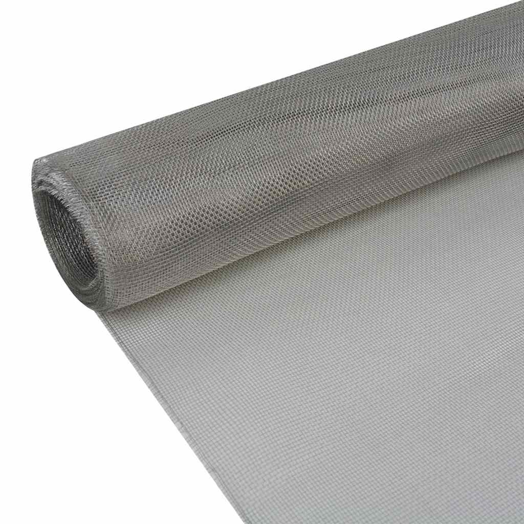 Rede de malha 100x1000 cm aço inoxidável prateado