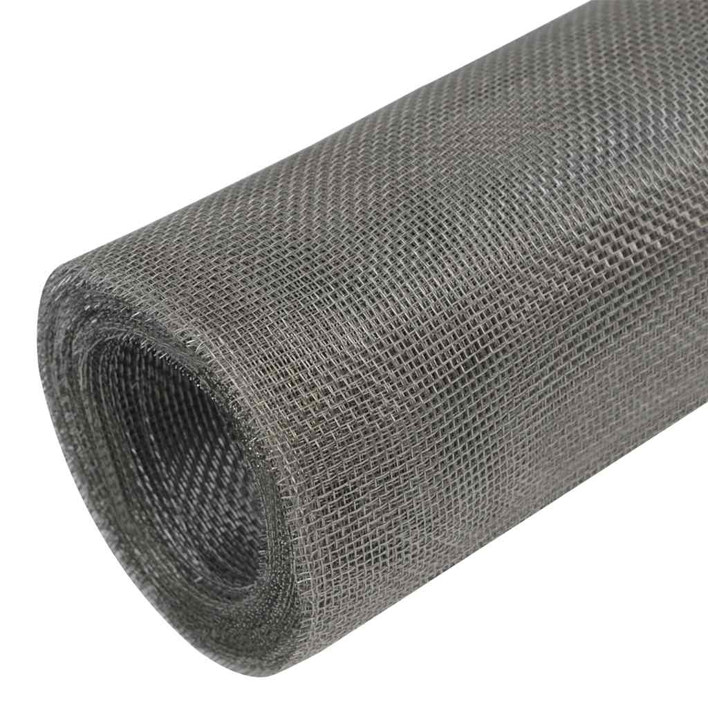 Rede de malha 100x1000 cm aço inoxidável prateado