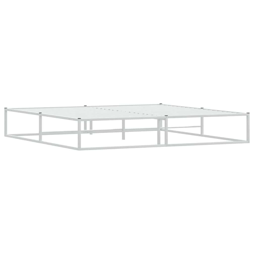 Estrutura de cama sem colchão branco 200x200 cm metal