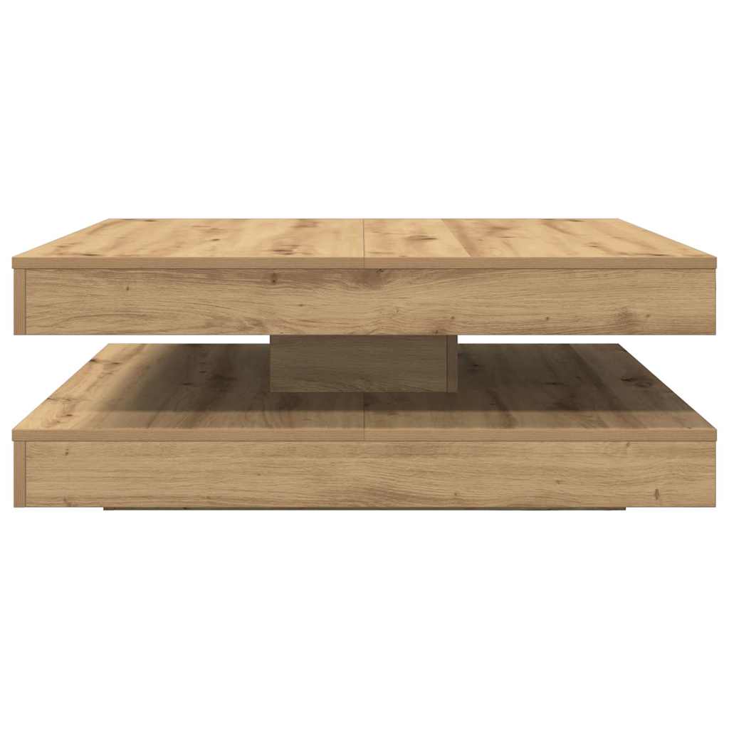 Mesa centro rotativa a 360graus 90x90x34,5cm carvalho artisiano