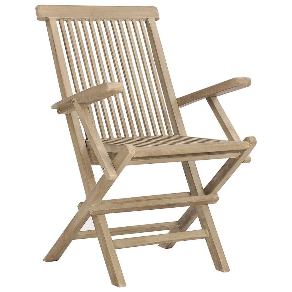 Cadeiras de jardim dobráveis 4 pcs 56x61x89cm teca maciça cinza