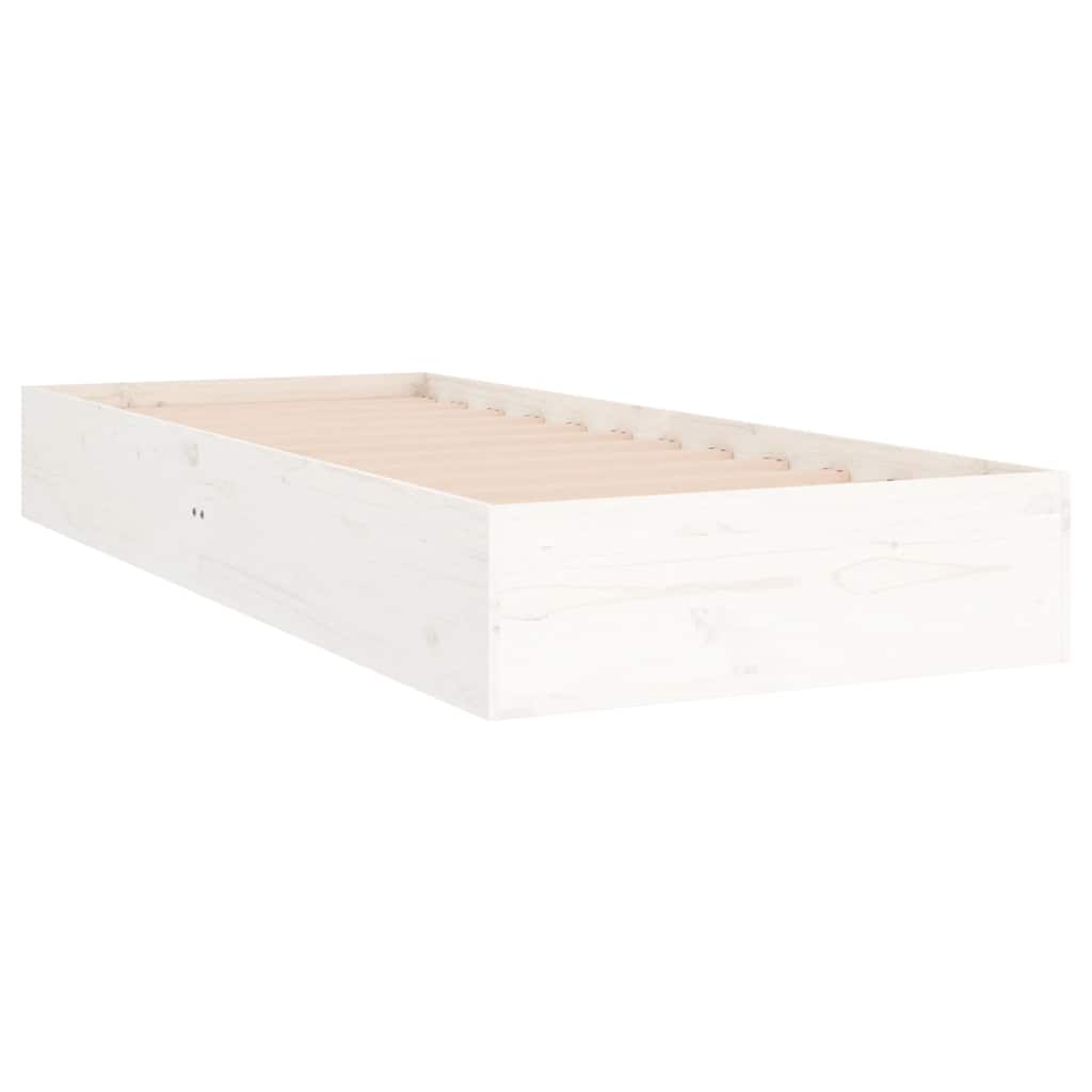 Estrutura cama pequena solteiro 75x190 cm madeira maciça branco