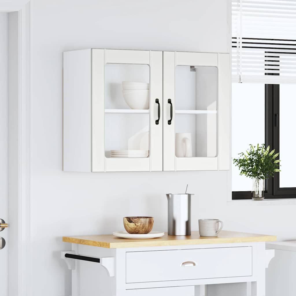 Armário de parede de cozinha porta vidro lucca branco