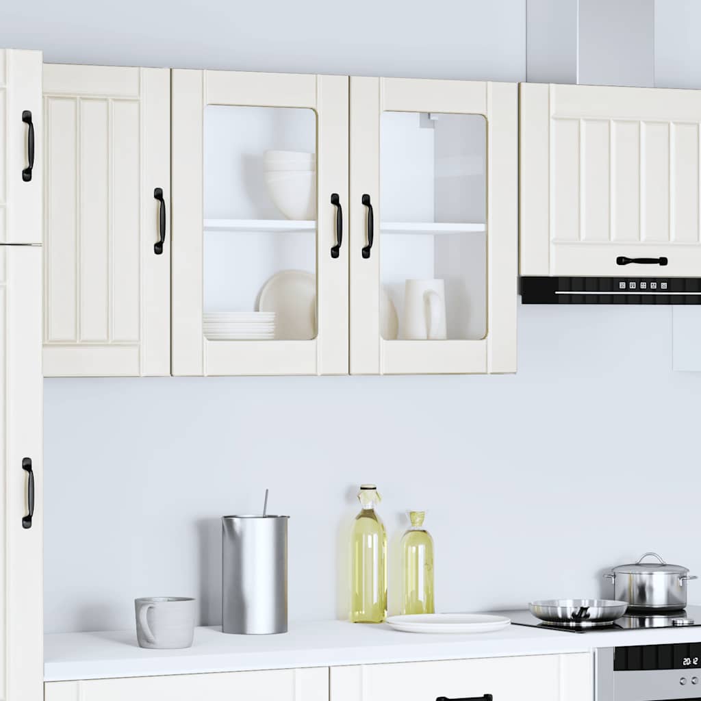 Armário de parede de cozinha porta vidro lucca branco
