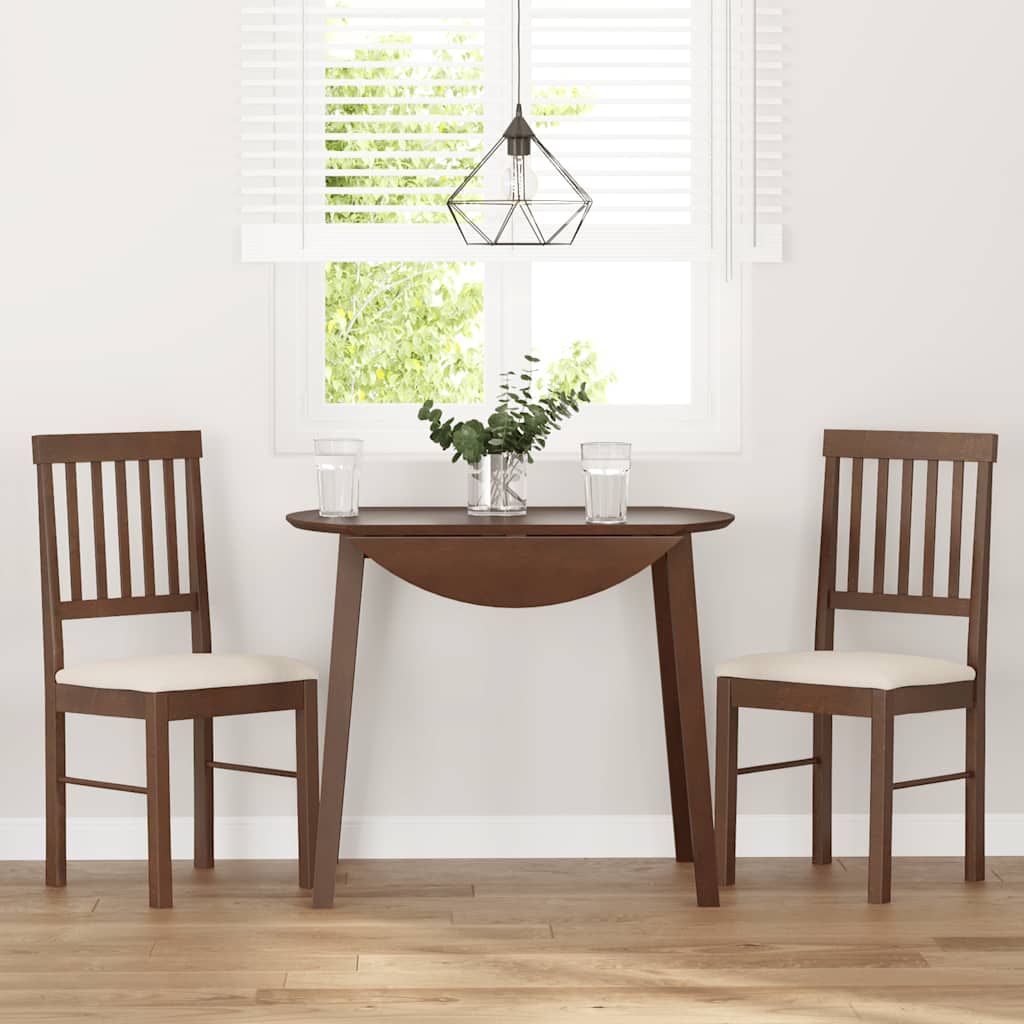 Cadeiras de jantar com almofadões 2 pcs madeira maciça castanho