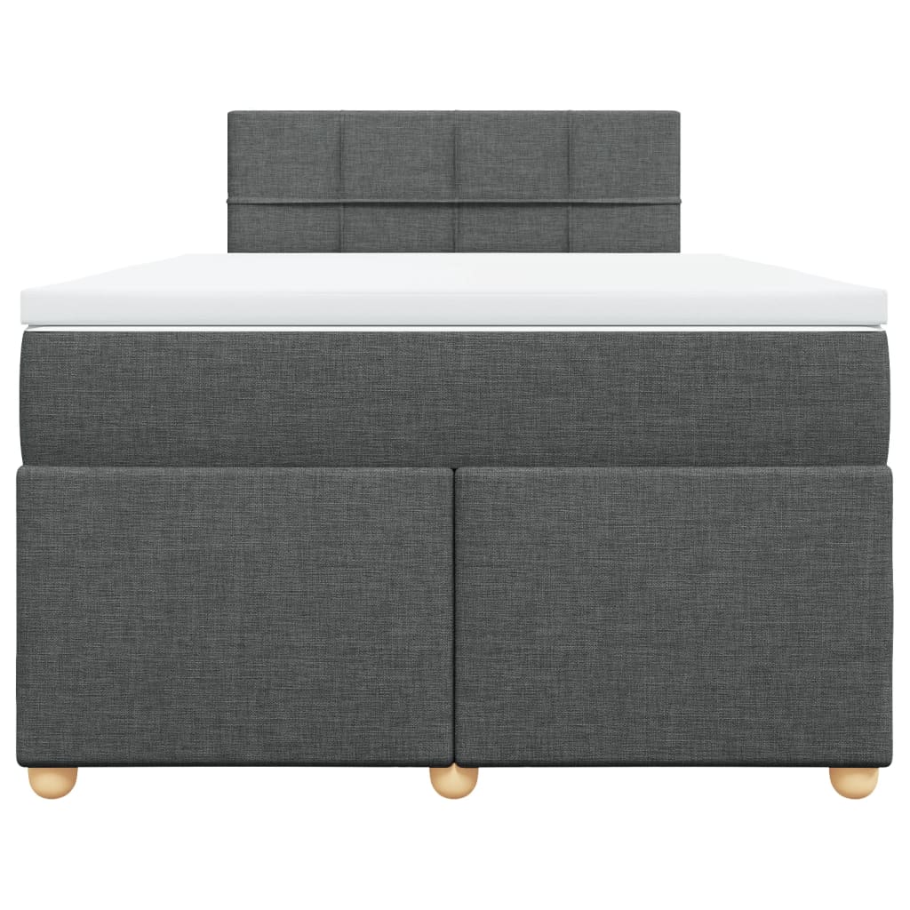 Cama com molas/colchão 120x200 cm tecido cinzento-escuro