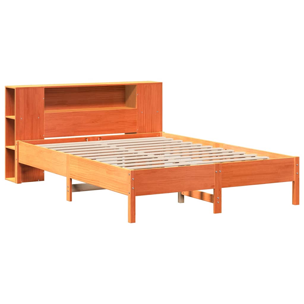 Cama com estante sem colchão 140x190 cm pinho maciço