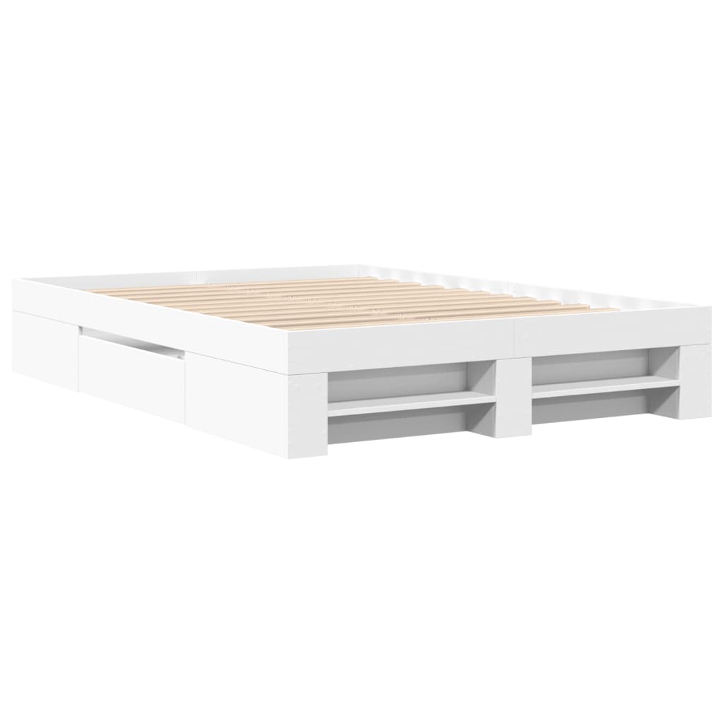 Estrutura de cama 135x190 cm derivados de madeira branco