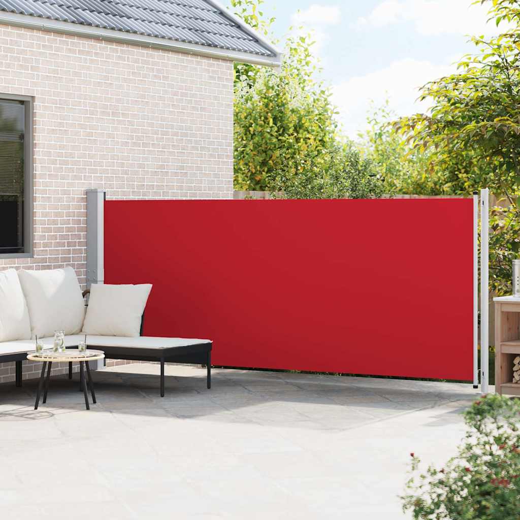 Toldo lateral retrátil para pátio 600x160 cm vermelho