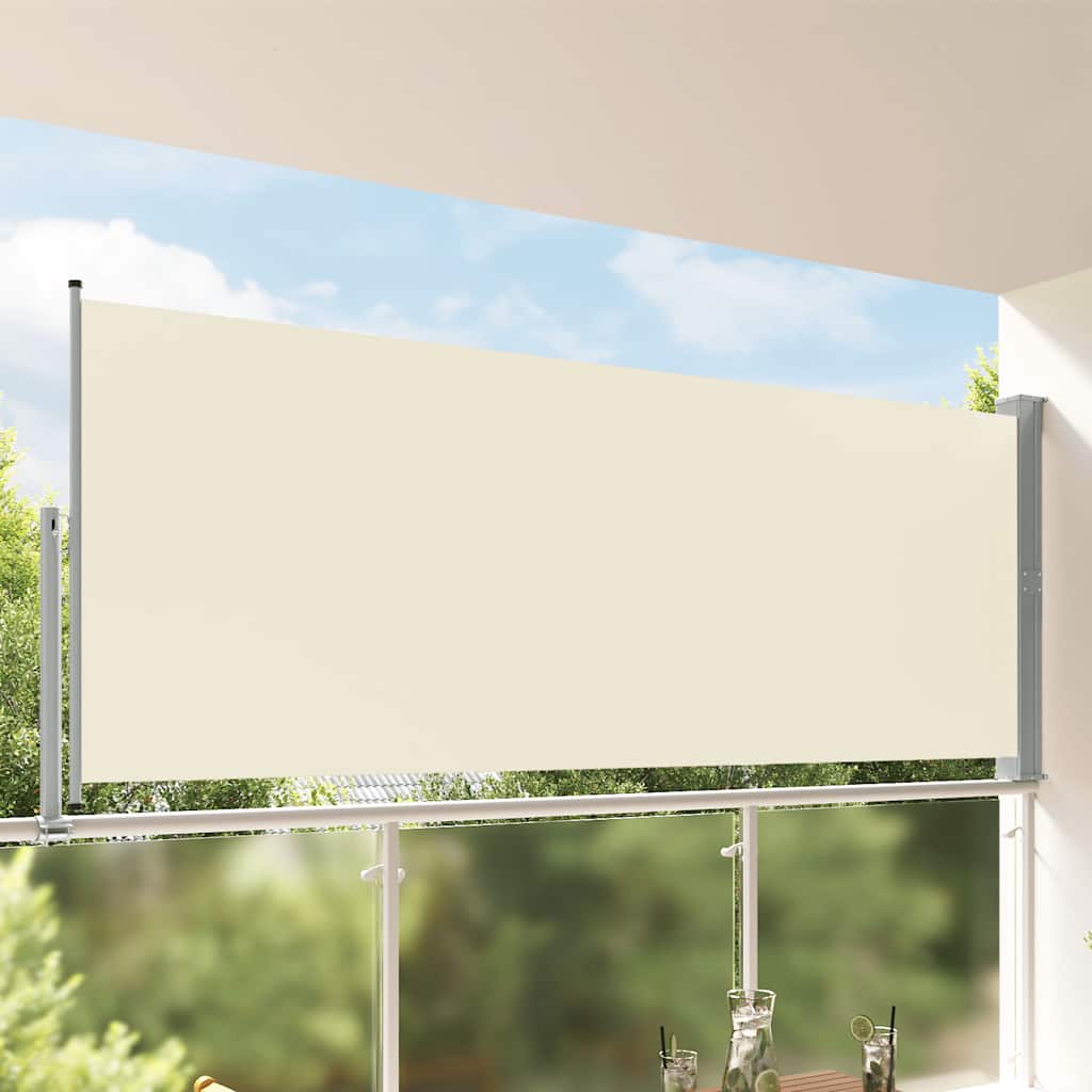 Toldo lateral retrátil para pátio 140x300 cm creme