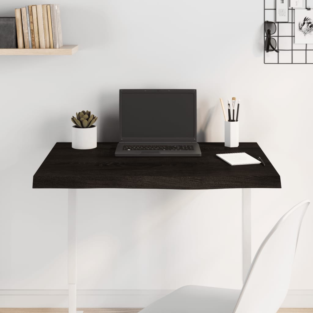 Tampo de mesa 80x60x(2-6) cm carvalho tratado castanho-escuro