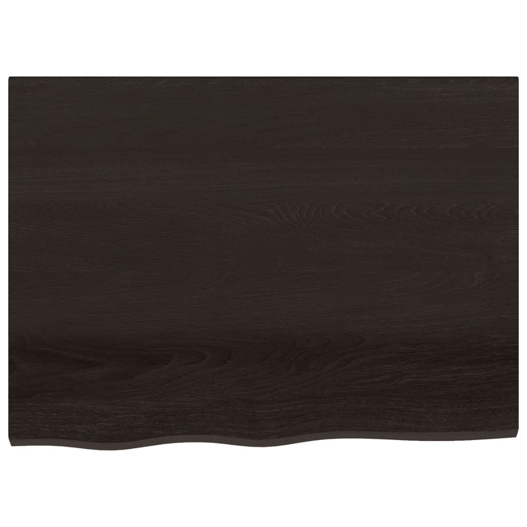 Tampo de mesa 80x60x(2-6) cm carvalho tratado castanho-escuro
