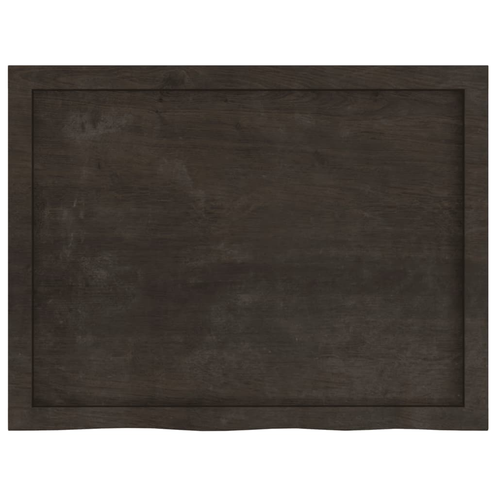 Tampo de mesa 80x60x(2-6) cm carvalho tratado castanho-escuro