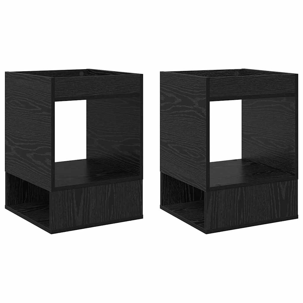 Mesa de apoio 2 unid. carvalho preto 40 x 40 x 56 cm