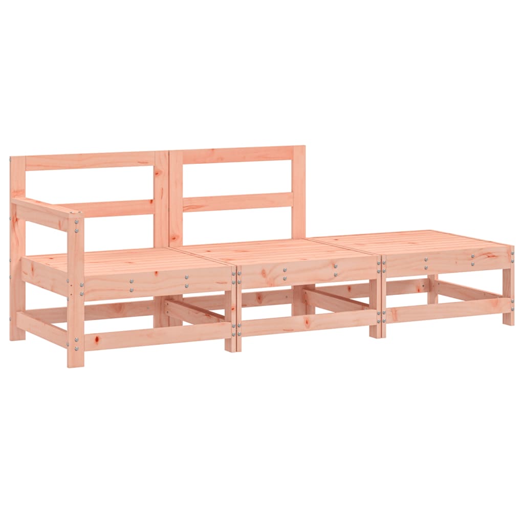 3 Pcs conjunto lounge de jardim madeira de douglas maciça